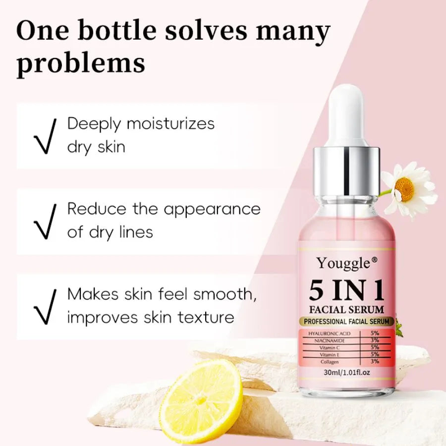 30 ml 5-in-1 face serum bottle for brighter even complexion daily skincare