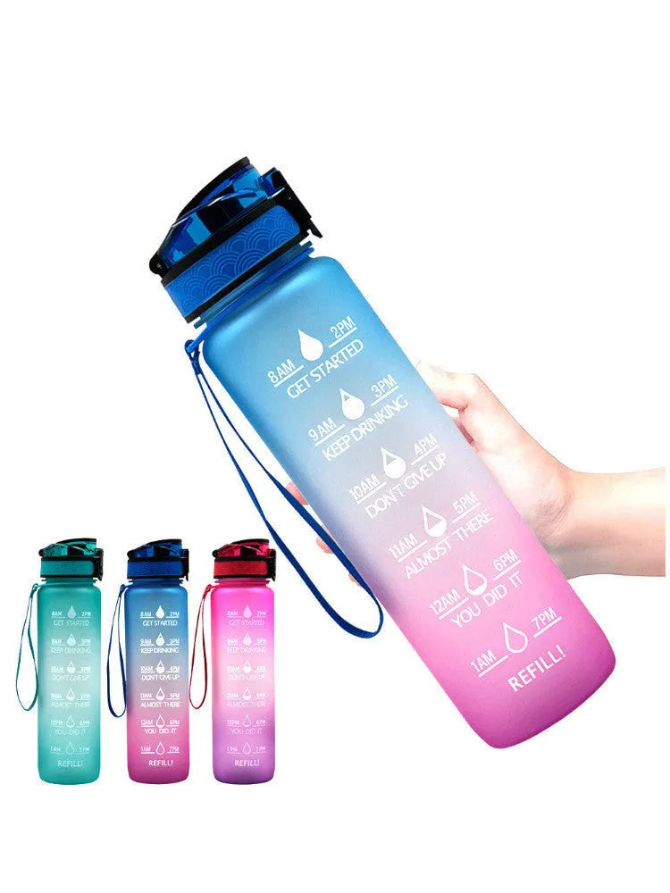 Clear 1000ml sports water bottle with wide opening showing BPA-free Tritan construction