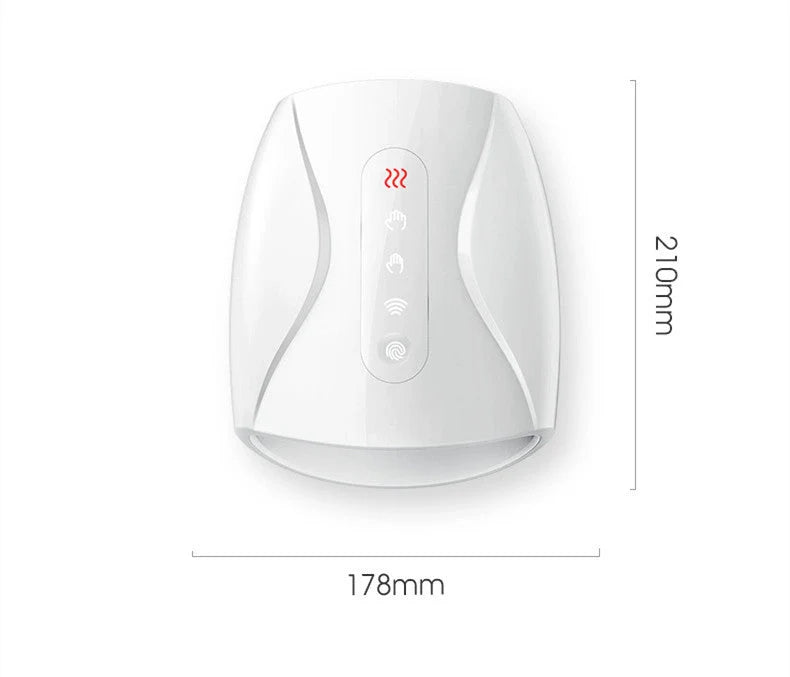 Electric mouse hand massage instrument with heating function, white colour, compact size 24x13cm