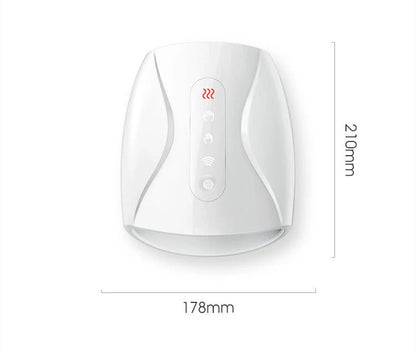 Electric mouse hand massage instrument with heating function, white colour, compact size 24x13cm