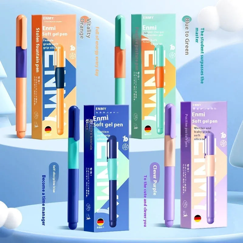 Student posture correction pen in choice of four colours with plastic shell and boxed packaging