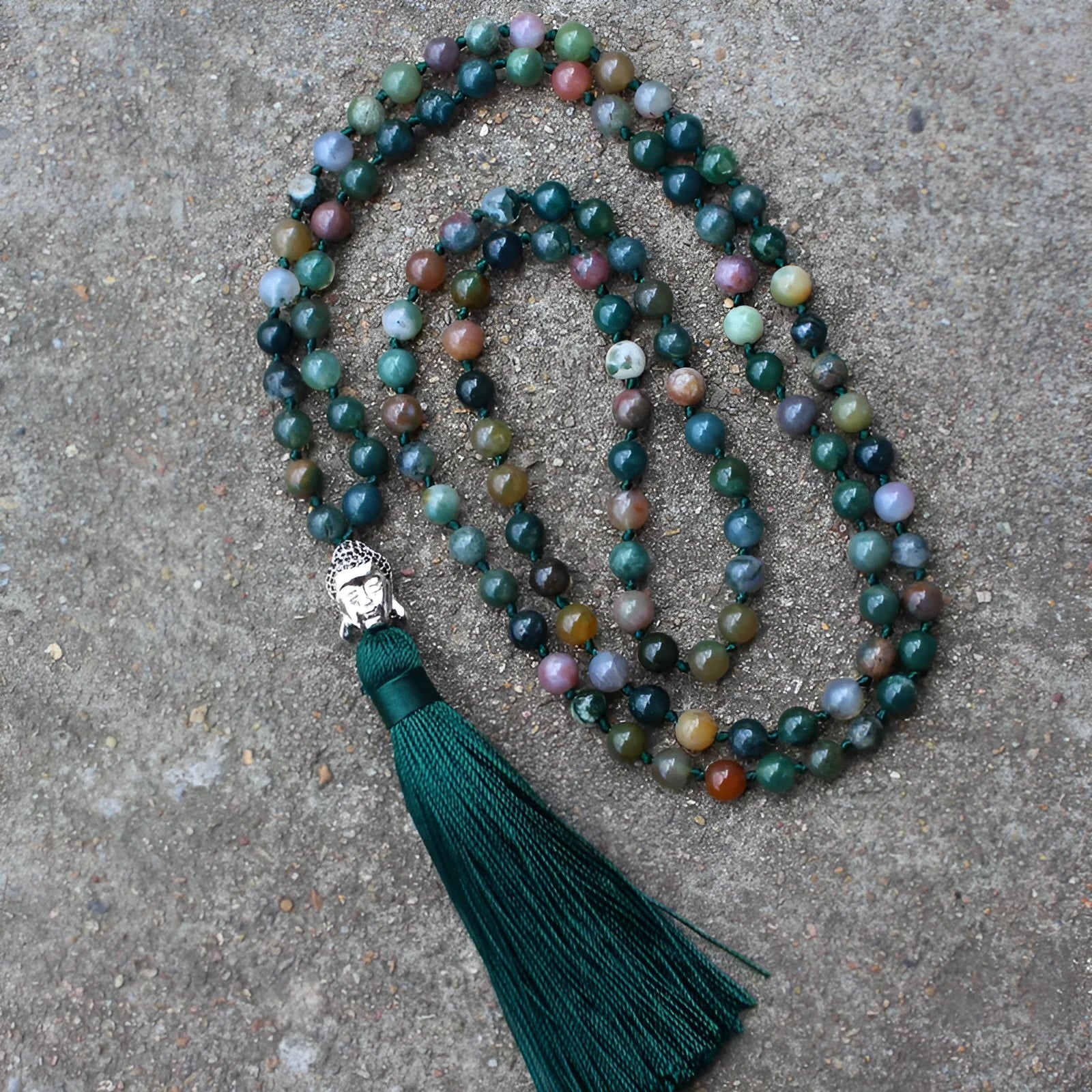 Natural India agate bracelet with 108 geometric beads in 6mm sizing for business gifts