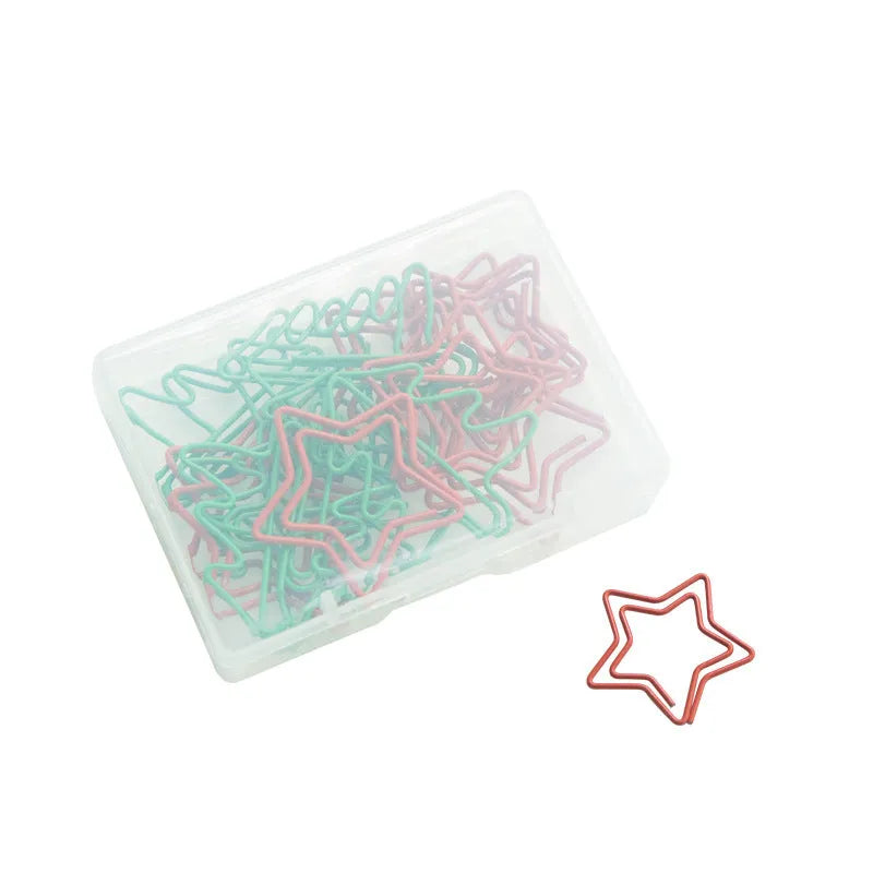 Assorted Christmas-themed special-shaped metal paper clips in festive colours, set of 18 pieces