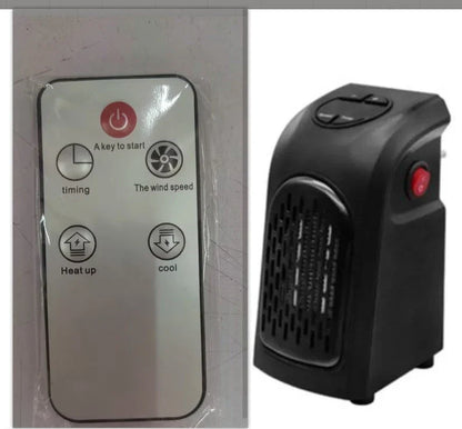 Compact ceramic fan heater with adjustable temperature settings for home and office use