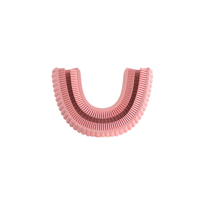 Pink cat patterned kids electric toothbrush with ultrasonic swing head, USB charging base, sized for ages 2-6