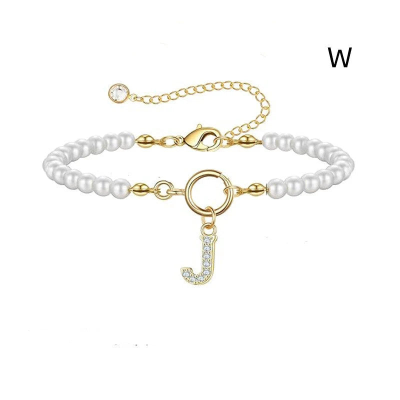 2024 personalised initial pearl bracelet for women with toggle clasp