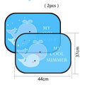 Electrostatic adsorption nylon mesh car side window sunshade shown in one of four available size pairs.