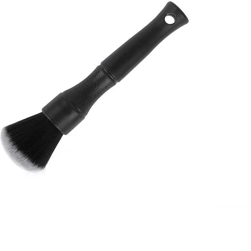 Black car detailing brush with ultra-soft pig hair bristles and PP handle in 240mm and 160mm sizes