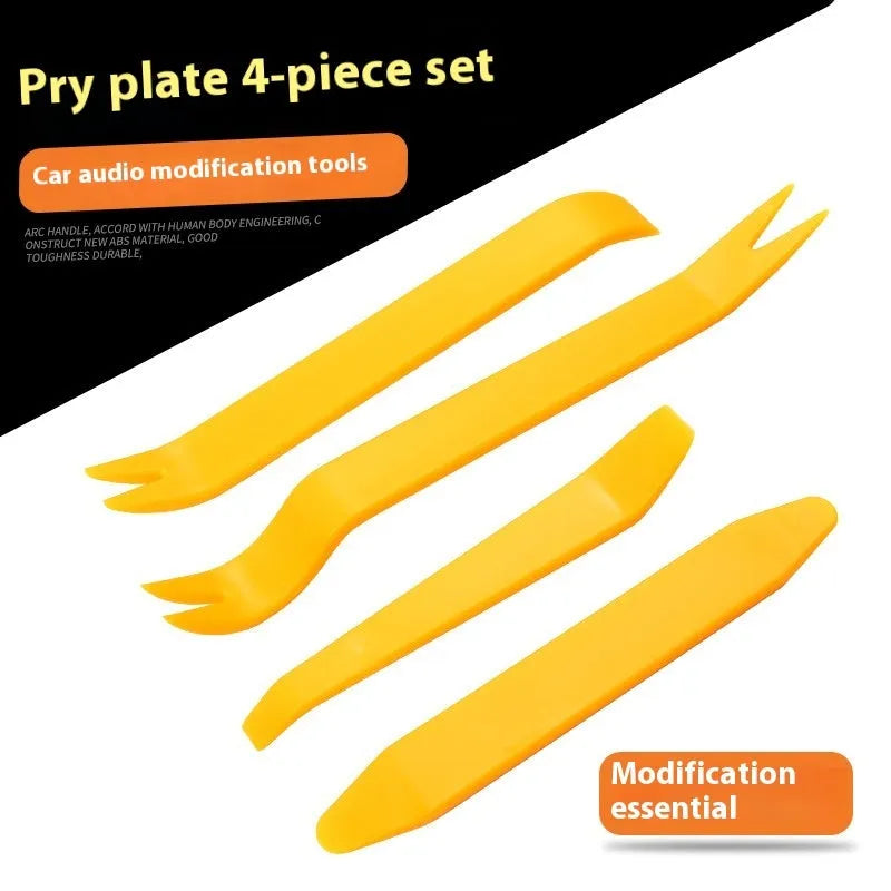 Four piece set of car interior rocker screwdrivers made of 45 manganese steel, packed as one set