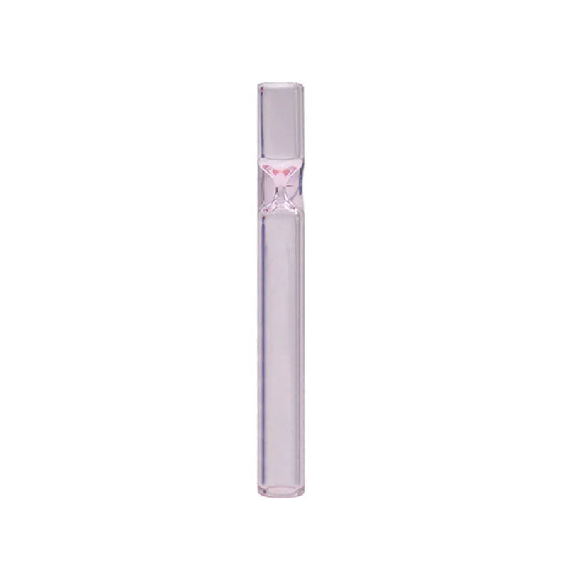 Clear glass telescopic smoking pipe nozzle for water pipes with transparent colour-mixing design