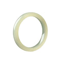 Polished ice-like silk jade round bar bracelet showing its geometric shape and smooth surface