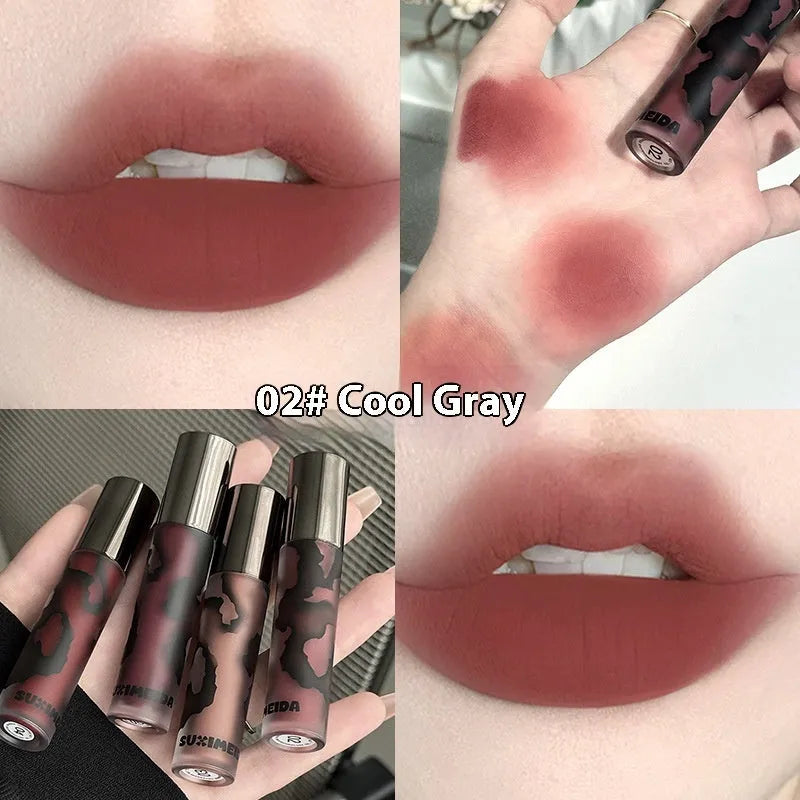 Lava Secret Matte Lip Mud Lipstick in five colour shades showing no-stain matte finish