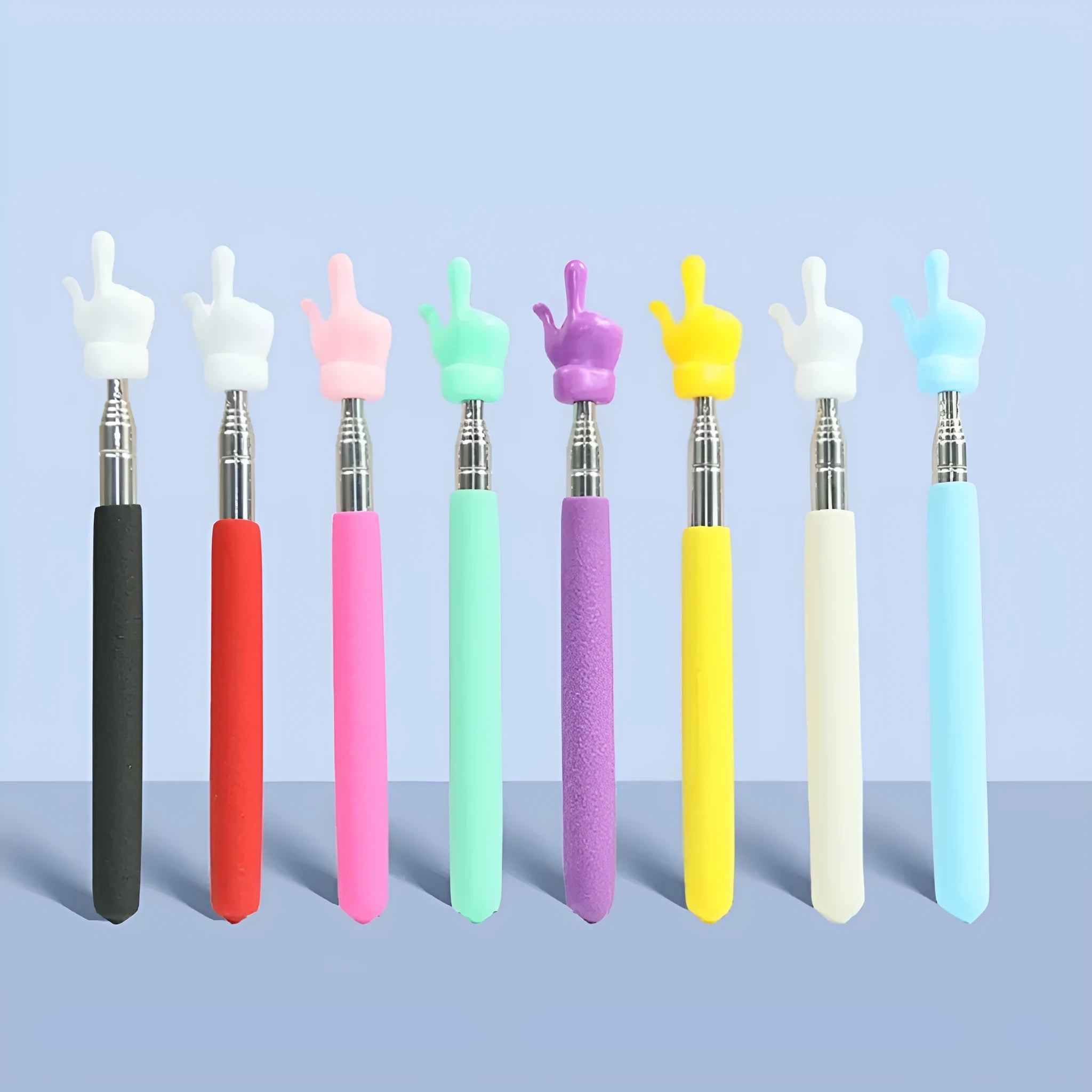Retractable stainless steel baton teaching pointer in multiple colours for classroom and home use