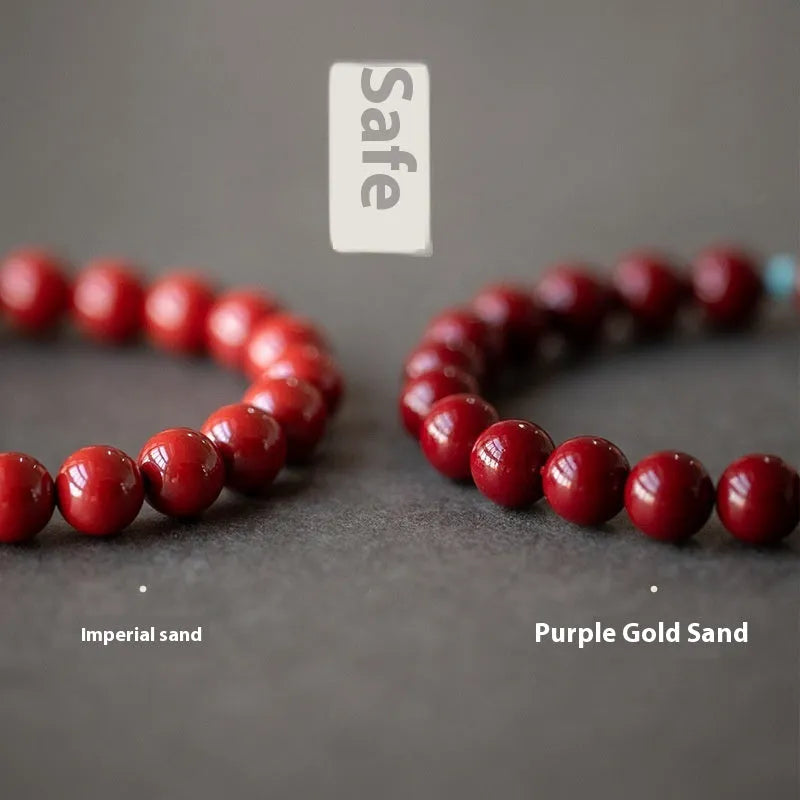 Cinnabar geometric bracelet with ellipse cartoon elements in 6mm, 8mm, 10mm sizes