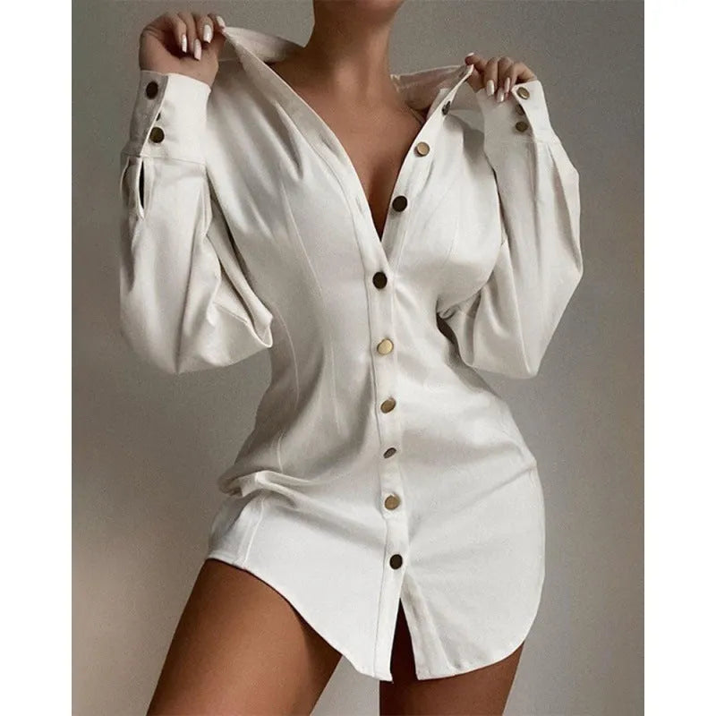 Women's waist-control shirt with decorative fasteners in matel silk fabric, art retro Hong Kong style