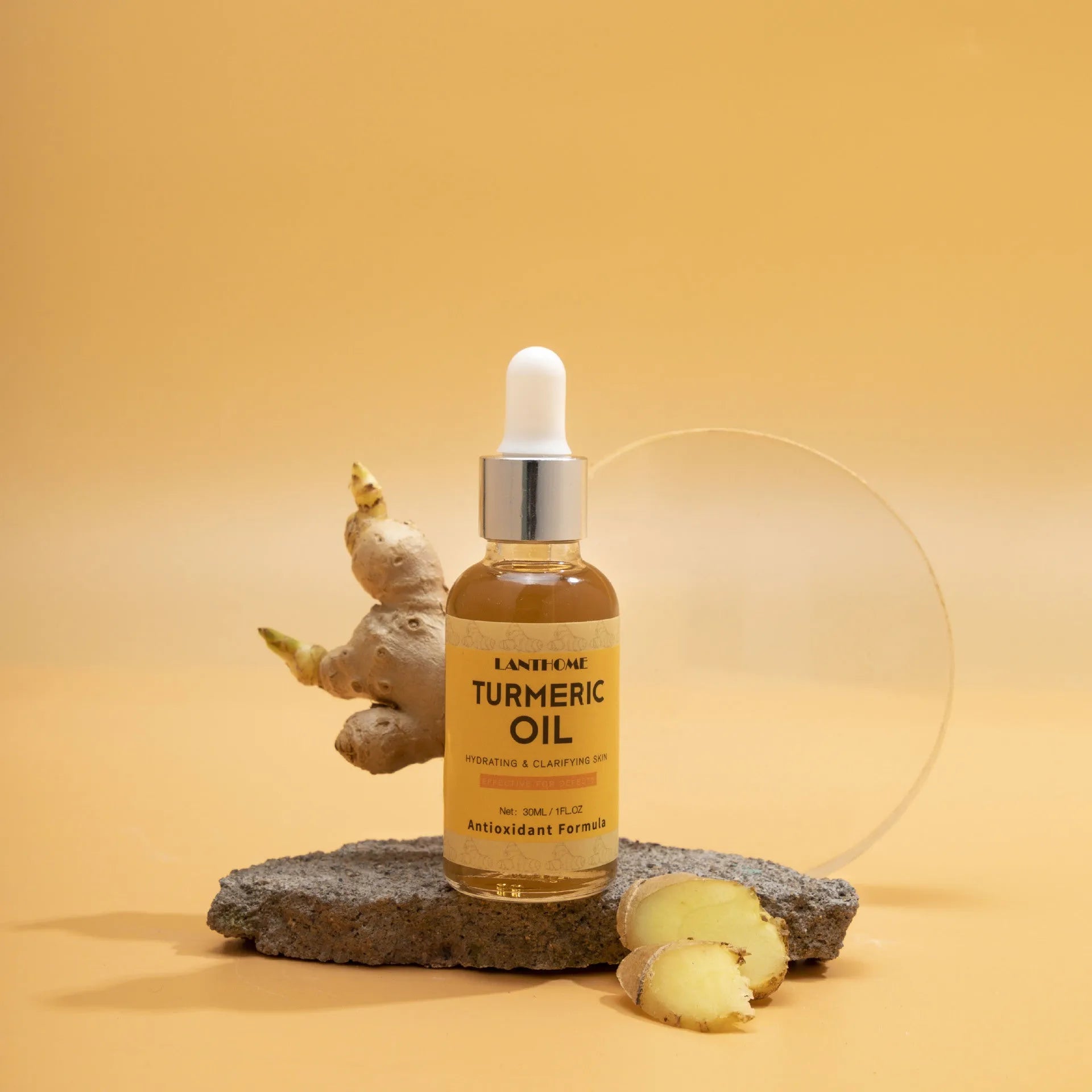 Turmeric essential oil skincare set with cream and oil for brightening and hydration