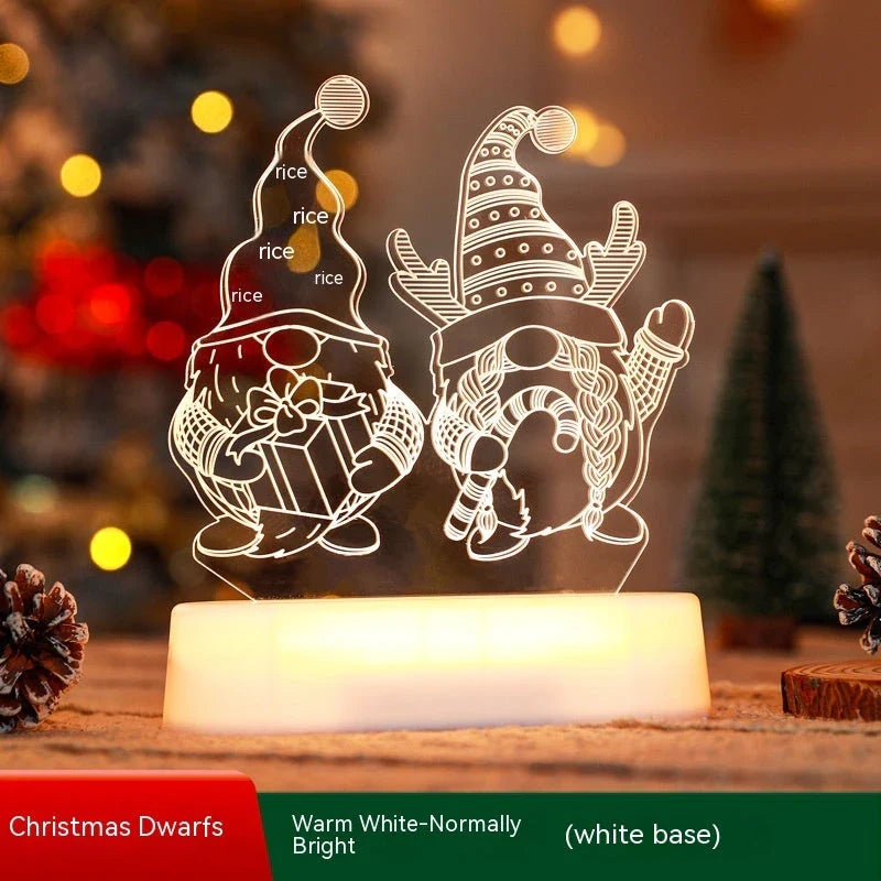 Elegant 3D Acrylic LED Christmas Lamp with intricate designs and warm, cozy lighting