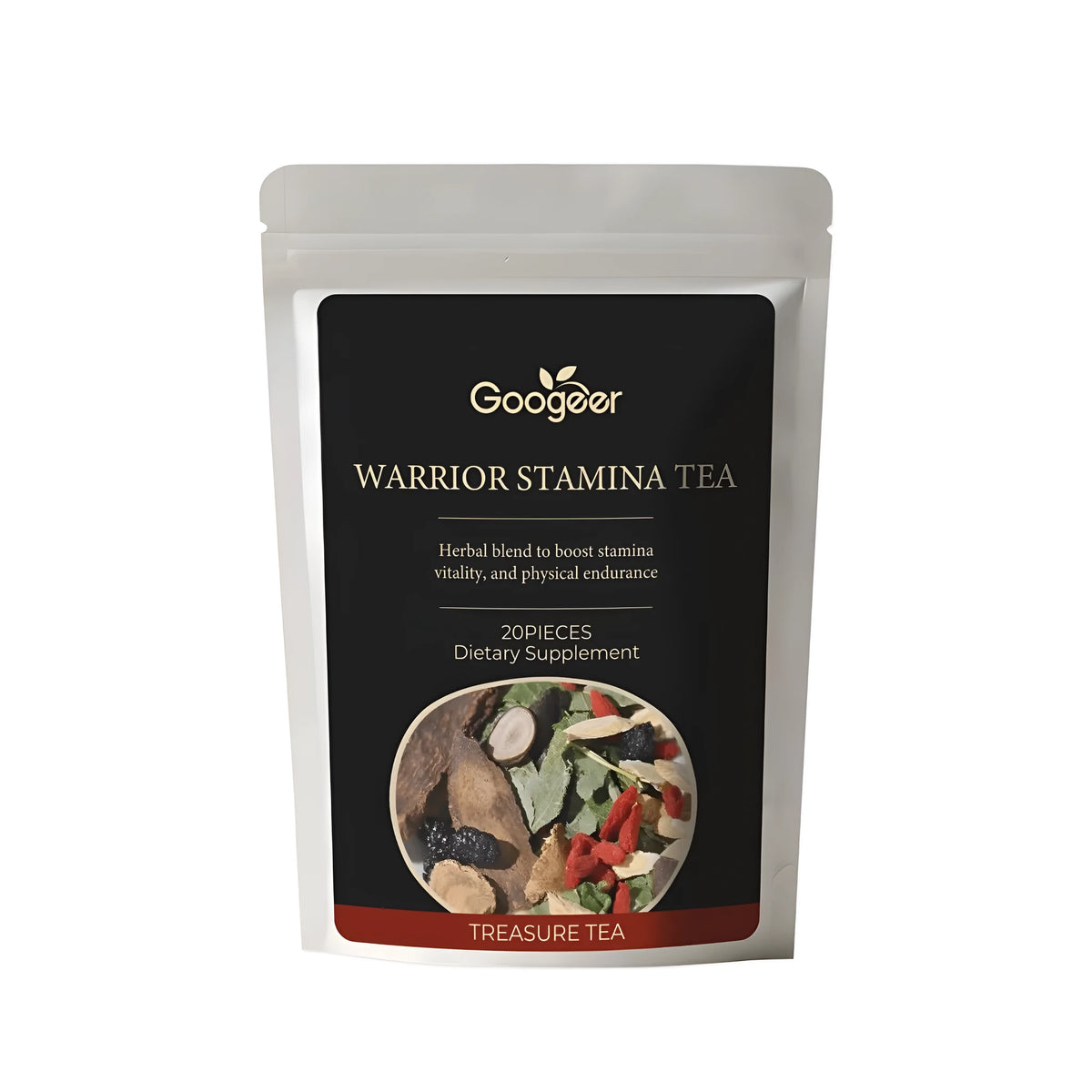 Endurance Revitalization Health Tea pack with 20 pieces containing Black Mulberry Lycium barbarum Ginseng Cistanche deserticola