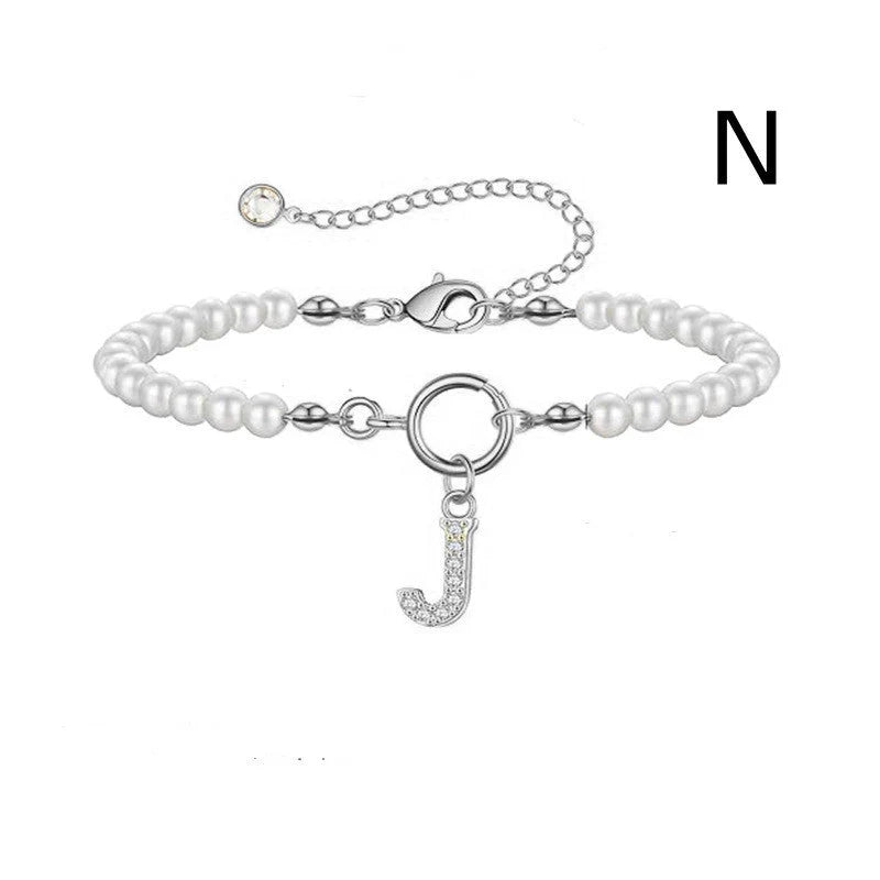 2024 personalised initial pearl bracelet for women with toggle clasp