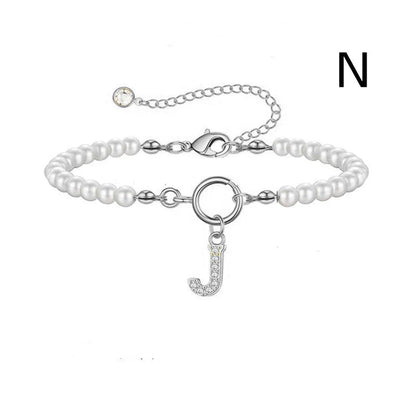 2024 personalised initial pearl bracelet for women with toggle clasp