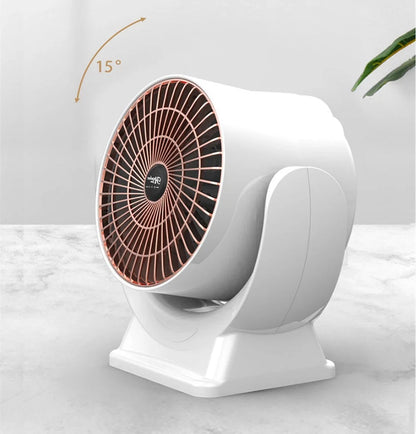 Compact desktop mini mute household heater in white and pink, dimensions 175*115*180mm