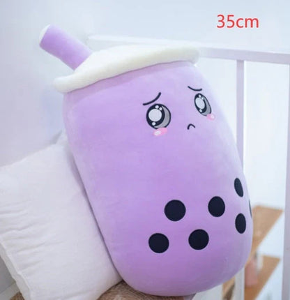 Strawberry Milk Tea Plush Boba Cup Toy in various colours and sizes