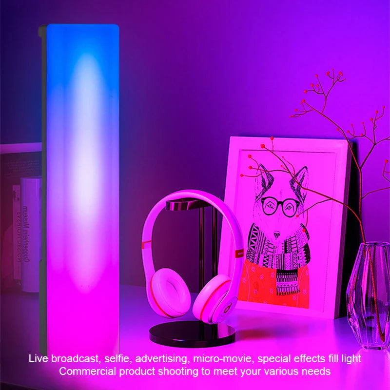 Immersive RGB lighting table lamp with vibrant, music-activated ambiance for PC gaming and home entertainment