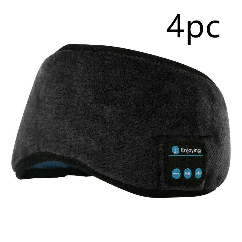 Bluetooth 5.0 wireless headband with built-in sleeping eye mask for music, calls, and relaxation