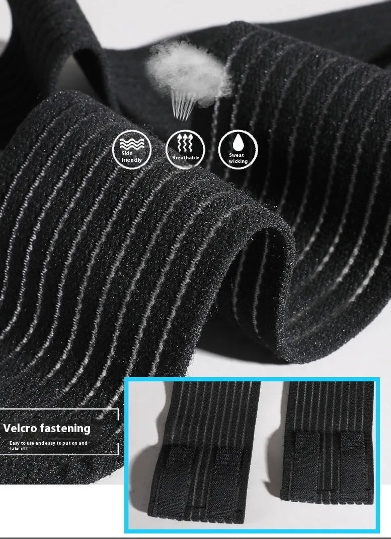 Adjustable black sports bandage ankle support for running and basketball