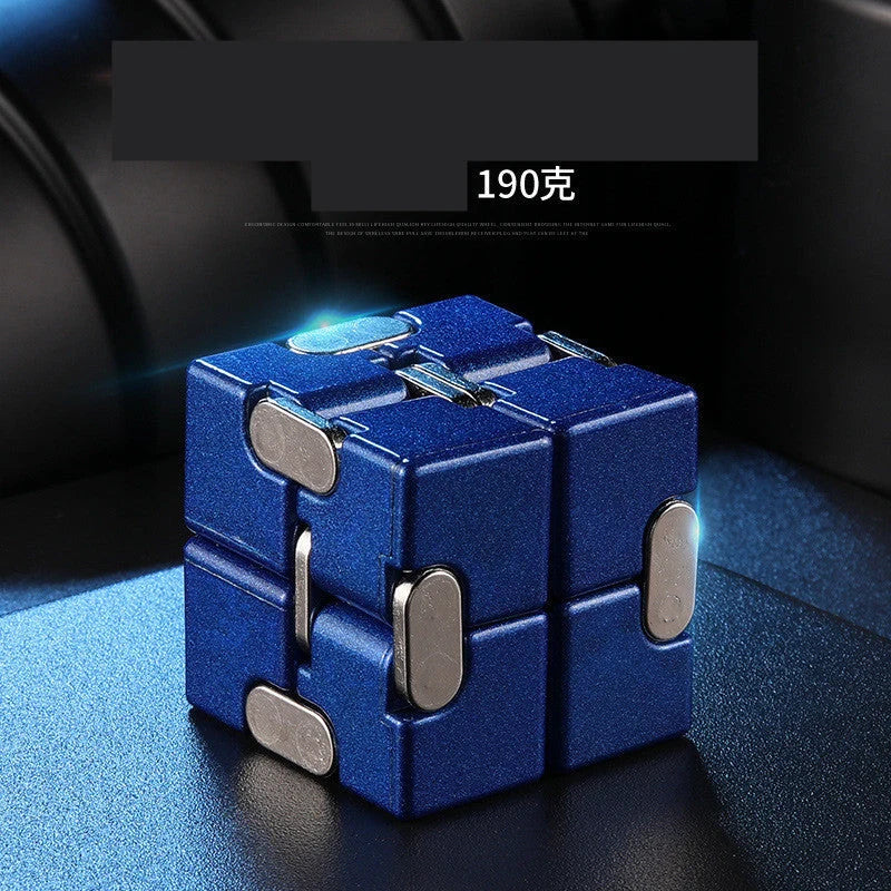 Infinity Cube Educational Toy in zinc alloy, available in multiple colours for focus enhancement and stress relief.
