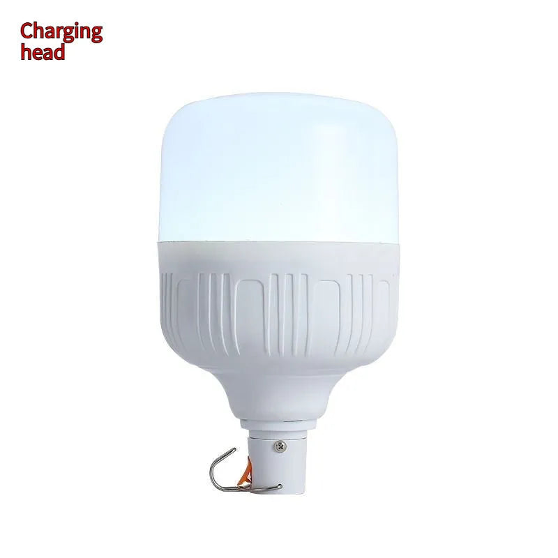Rechargeable LED light bulb for night market stall with built-in lithium battery and Android cable