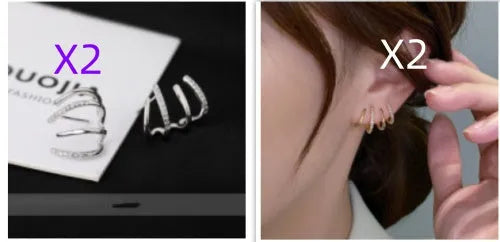 S925 silver needle four-prong zircon inlaid ear studs in gold finish, geometric shape, for women