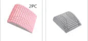 Blue EVA foam back stretcher pillow for lumbar and neck support measuring 33cm long