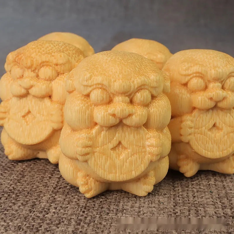 Solid bamboo carving ornament with money-free design measuring 4.5cm height