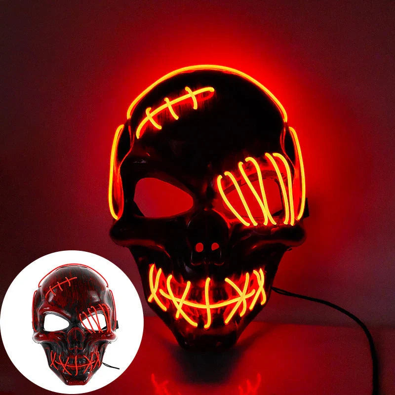 Scary one-eyed pirate mask with glowing LED lights for Halloween costume and party