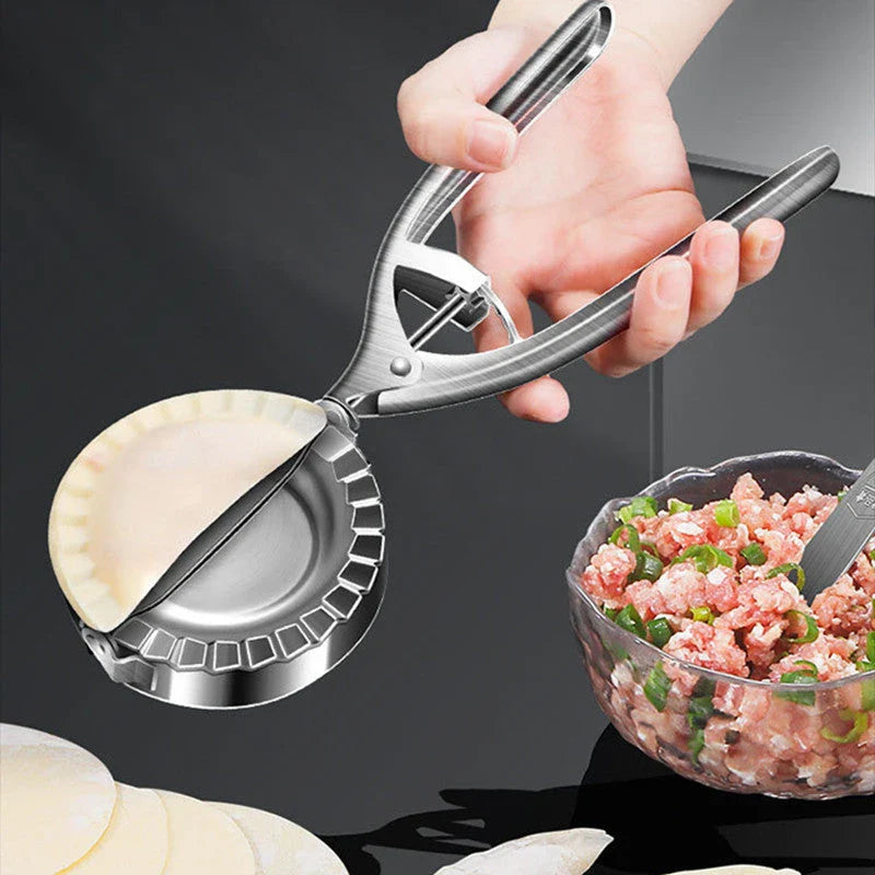 Stainless steel dumpling maker with easy-to-use design for creating perfect, sealed dumplings and filled pastries at home