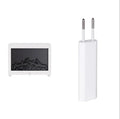 Square flame aromatherapy machine with 3D flame effect and LED lights, includes remote control