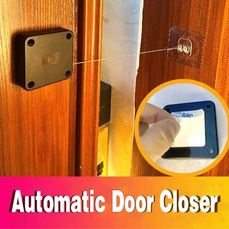 Automatic door closer with soft close feature for sliding and glass doors