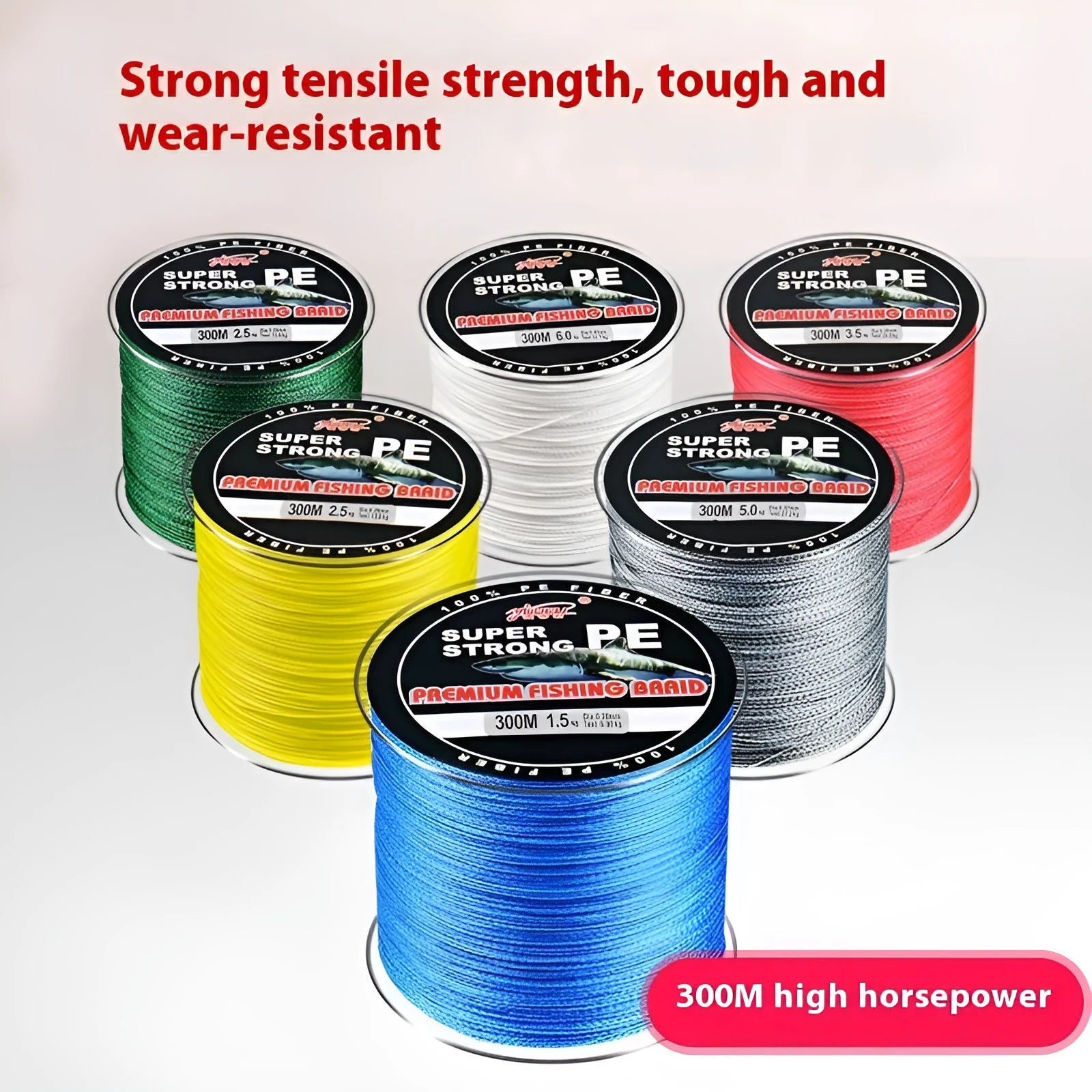 Dali Mayu PE fishing line spool in selected colour with 300m length and four-section design
