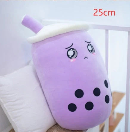 Strawberry Milk Tea Plush Boba Cup Toy in various colours and sizes