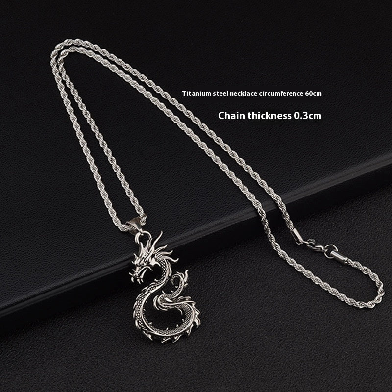 Dragon Sword Pendant Necklace with unique designs and titanium steel chain