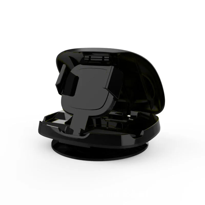 Black rotating suction cup car phone mount with universal clamp for navigation devices