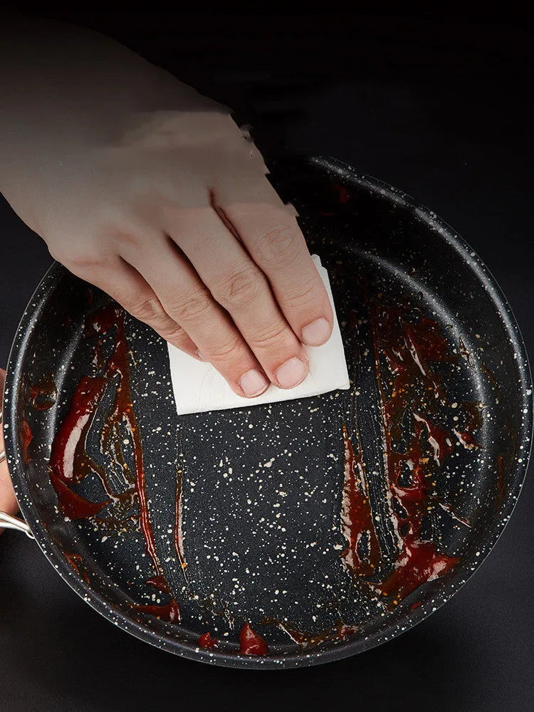 Alocs medical stone colour non-stick folding frying pan on outdoor setting