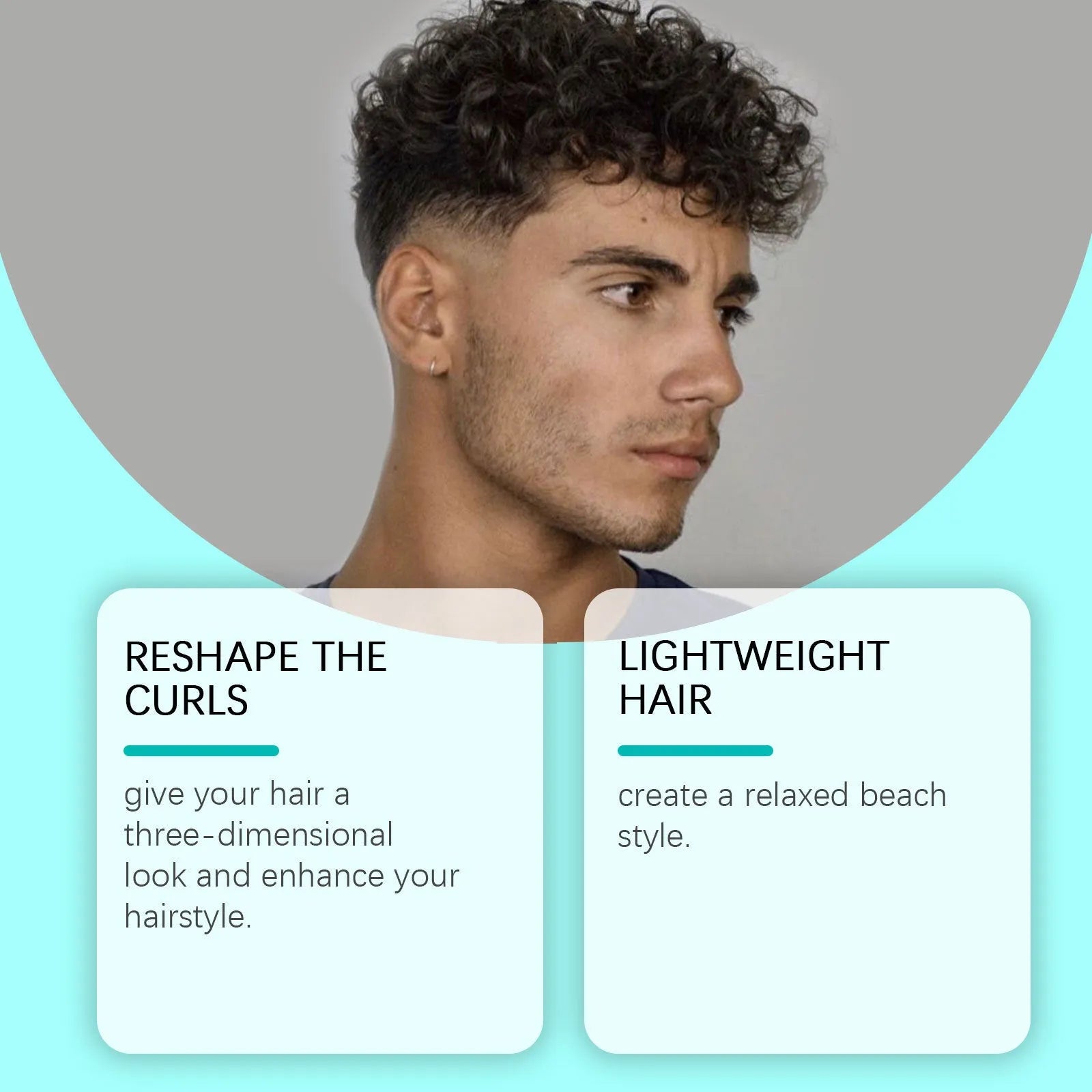 Sea salt curly hair spray 100ml in a compact bottle for shaping and defining curls