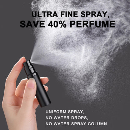 Compact perfume vaporizer in various colours with leak-proof design for travel