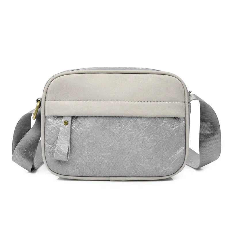 Men's waterproof paper crossbody bag in retro style with polyester lining