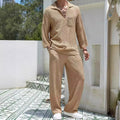 Men's casual shirt and trousers commuter suit set in lake blue colour.