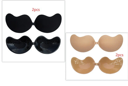 Invisible Lift Push-Up Bra in black and skin tone colors, designed for backless, strapless, and low-cut outfits