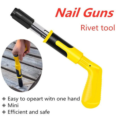 Manual steel nail gun with non-slip rubber grips for precise and quiet fastening