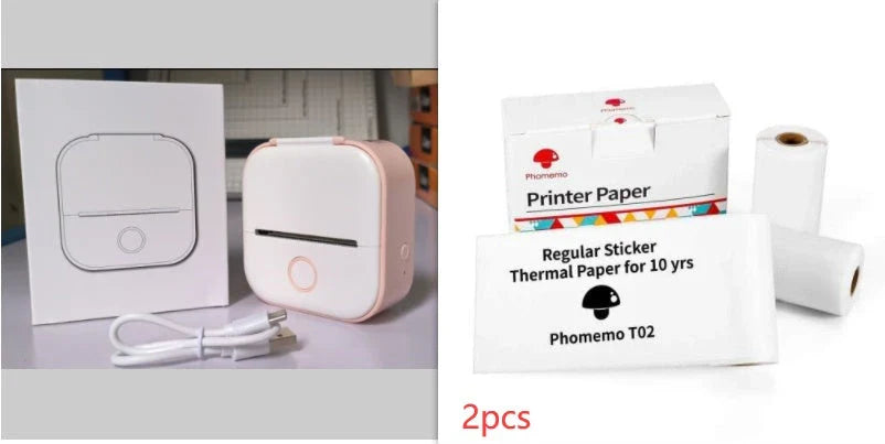 Portable Mini Thermal Label Printer with Bluetooth connectivity in various colours